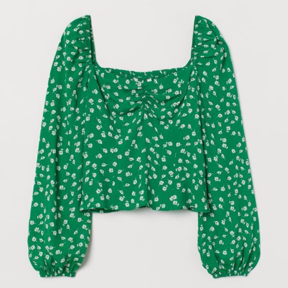H&M Green Blouse (S) NWT